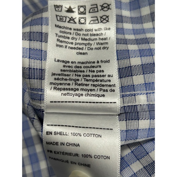 UNTUCKit Men's LARGE L Durif Slim Fit Blue Plaid Wrinkle Free Shirt - CJ - Picture 6 of 8